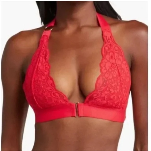 We Are Hah Other - NWT We Are HAH X Free People Groupie Bralette XS & S Small Siren Red Halter Bra